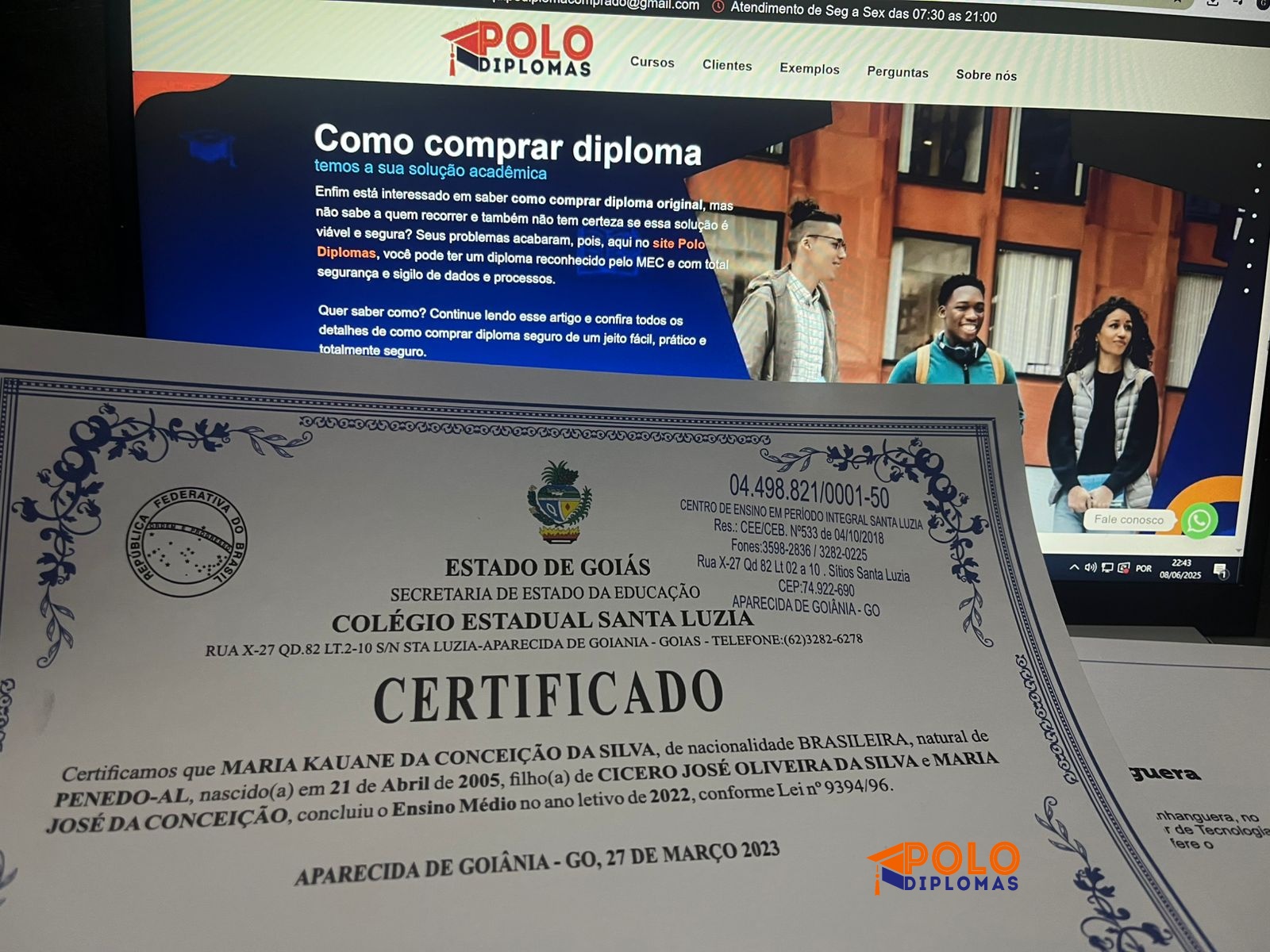 Comprar diploma do ensino medio